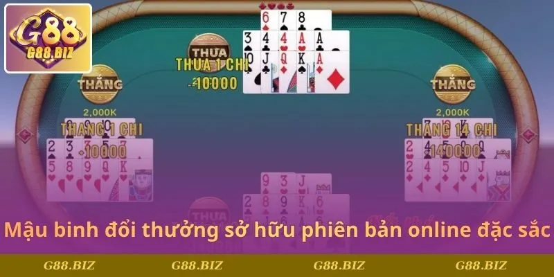 Mậu binh đổi thưởng sở hữu phiên bản online đặc sắc tại G88