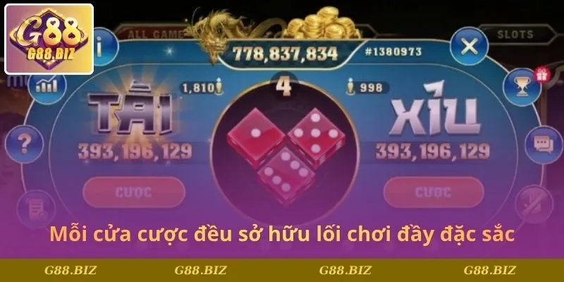 Mỗi cửa cược đều sở hữu lối chơi đầy đặc sắc